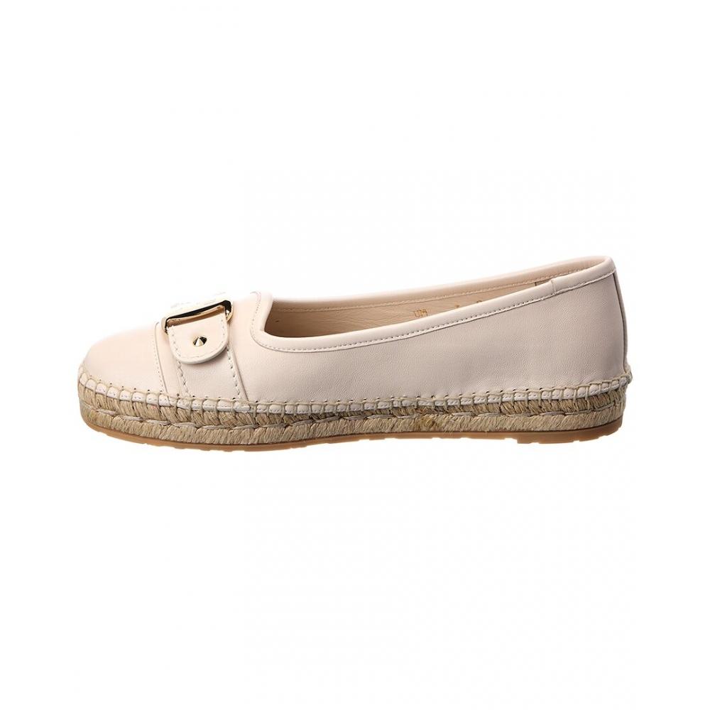 Salvatore Ferragamo Ferragamo Logo Leather Espadrille White