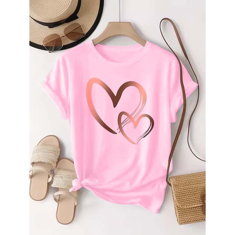 Casual Harajuku Breathable Printed Round Neck Short Sleeve T-Shirt