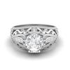 1.45 Ctw Round Moissanite Antique Filigree Design 925 Sterling Silver Wedding Women Ring