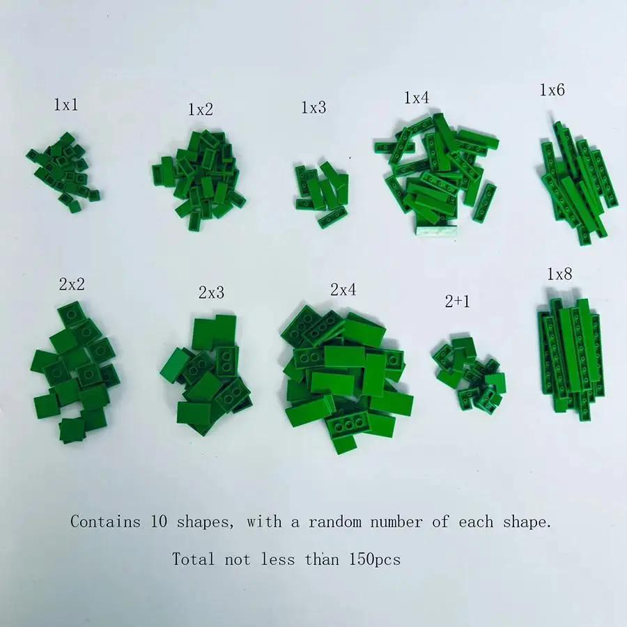 150Pcs Bulk Smooth Flat Plate Building Blocks 1x1 1x2 1x6 Dots Thin Tile Bricks Kids Toy Mixed Particle Compatible