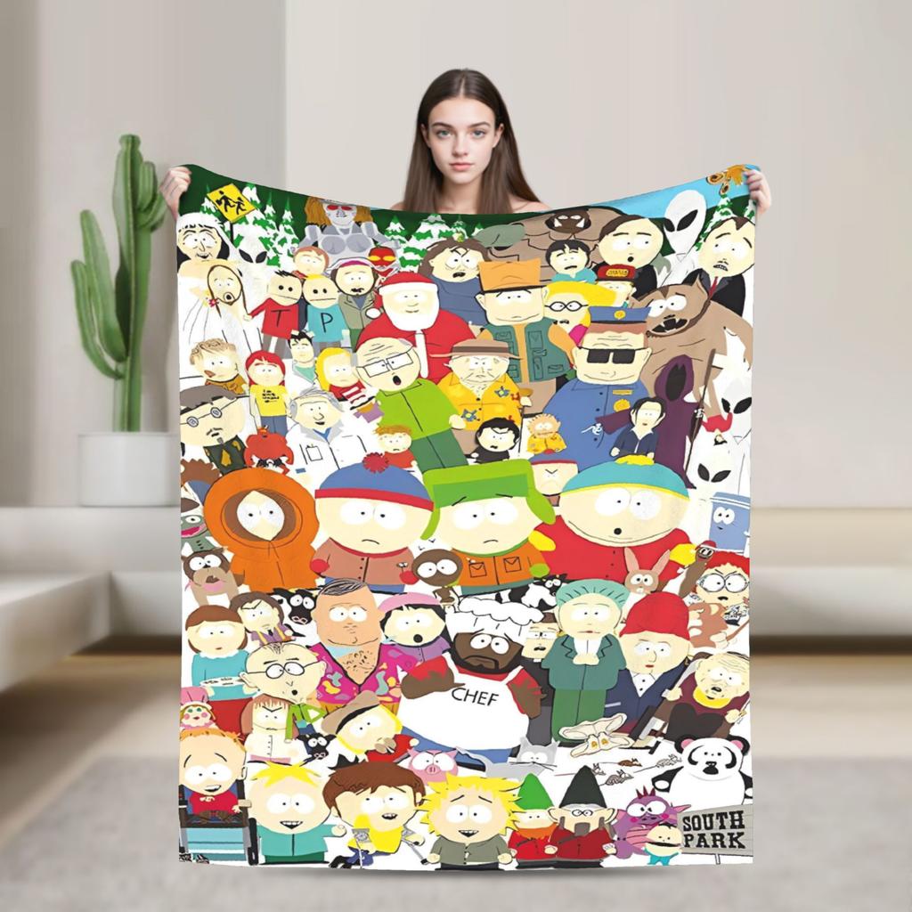 South Parks Flannel Blanket Autumn  Soft Warm Bedding Throws for Child Couch Chair Funny Bedspread Sofa Bed Cover