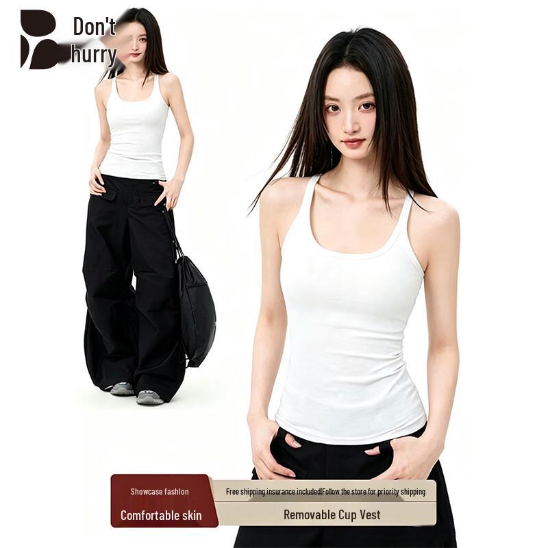 Women s Padded U-Neck Backless Tank Top M