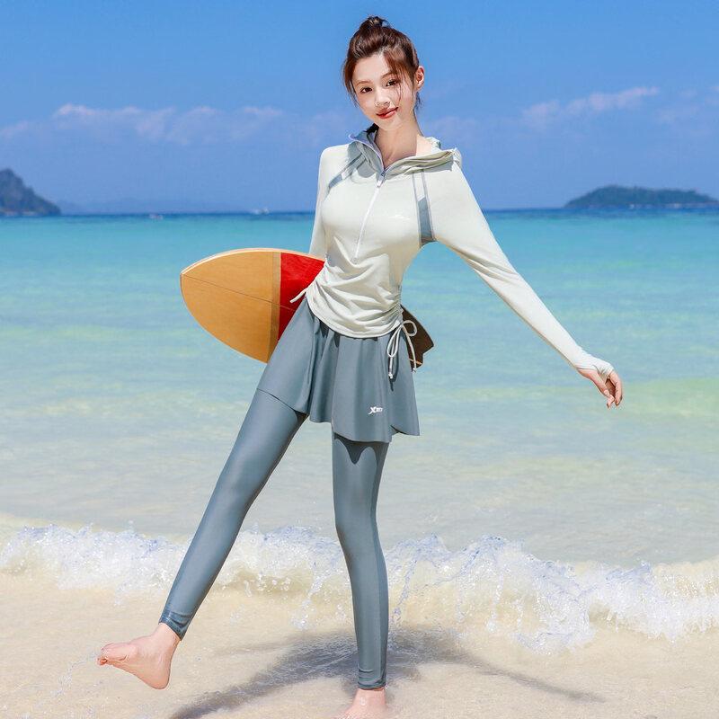 Xtep Women's Long Sleeve Rash Guard Swimsuit Set