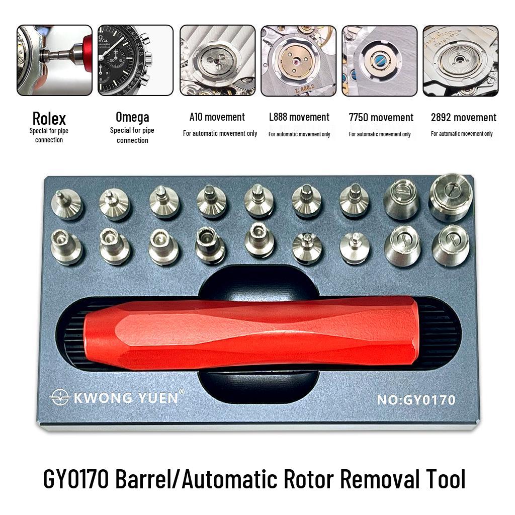 Rolex & Omega Watch Repair Kit: Barrel Bridge & Automatic Rotor Disassembly Tools