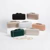 New Silk Diamond Rhombus Evening Clutch for Women Fashionable Chain Link Shoulder Bag Wedding Party Purse