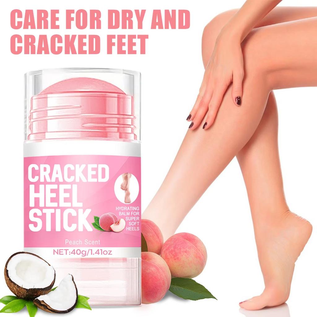 40g Peach Foot Cream with Coconut Oil, Moisturizing Foot Cream for Cracked Feet - Foot Care for Men and Women
