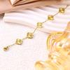18K Gold-Plated Four-Leaf Clover Titanium Steel Bracelet for Women - Elegant 13mm Frosted Design
