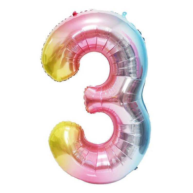 Hot Selling 40 Inch Aluminum Film Balloons Gold Silver Number Balloon for Wedding Party Birthday Decoration