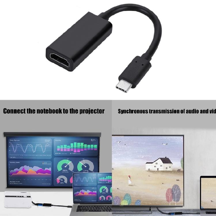 Type C To HDTV Adapter 4K Video Sound Sync USB C to HDTV Adapter 4K@60Hz Type C to HDTV USB C Adapter for PC Laptop