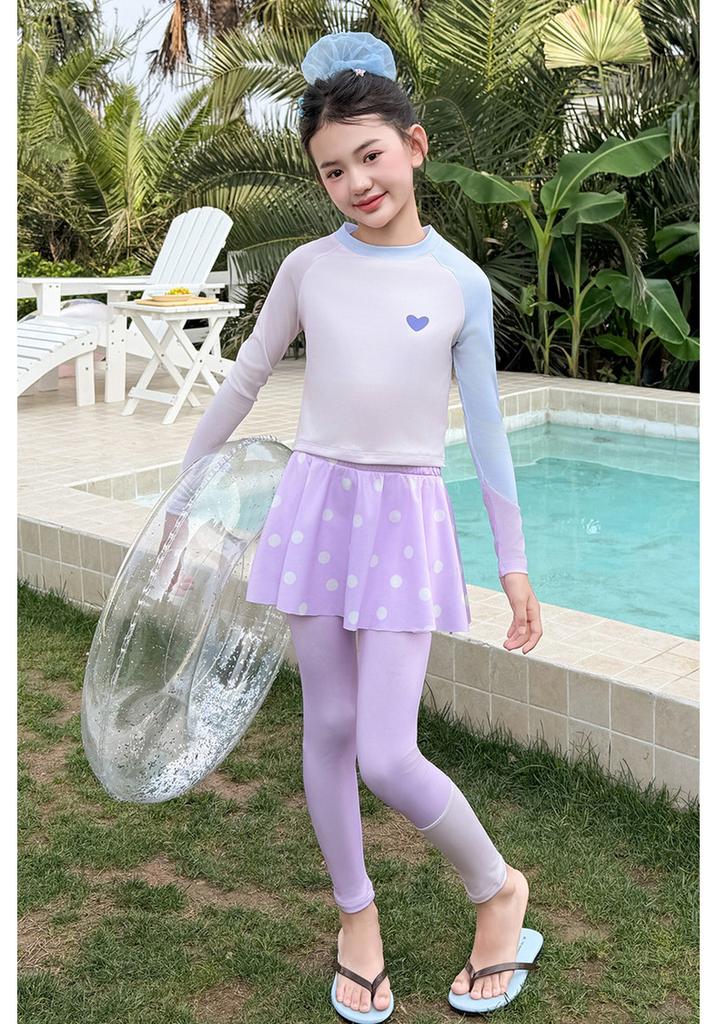 Children's Long-Sleeved Sun Protection Swimsuit Set