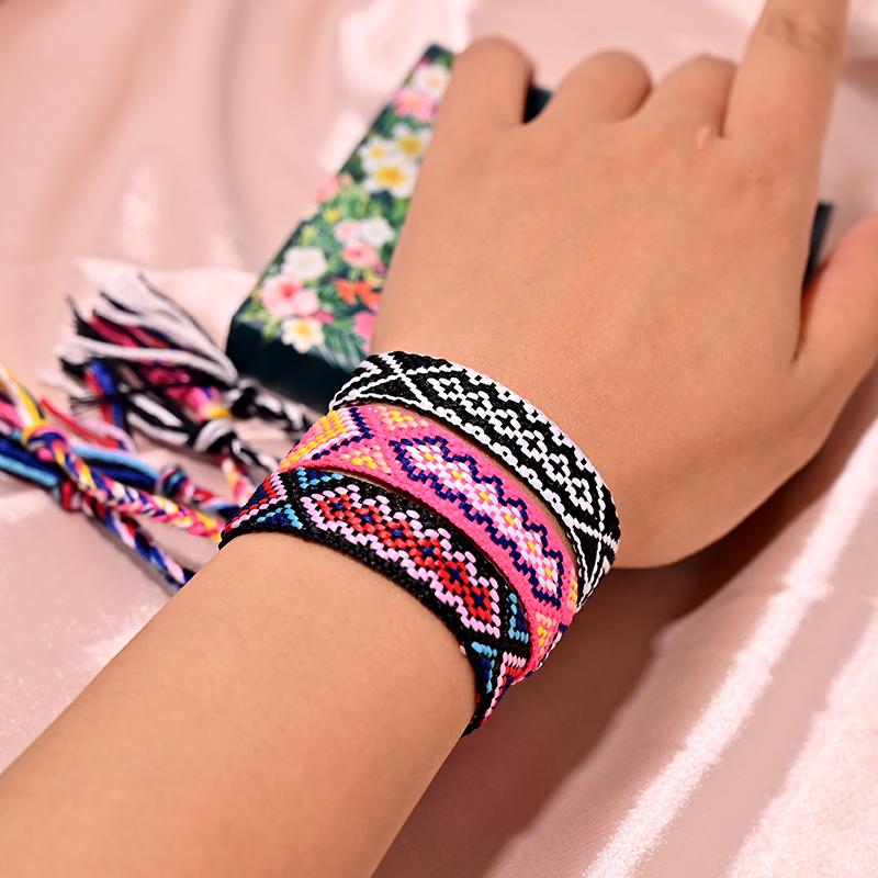 12 Kleuren Bohemia Vriendschap Kwastje Armband voor Vrouwen Mode Katoenen Touw Weven Zomer Strand Boho Meisjes Armbanden