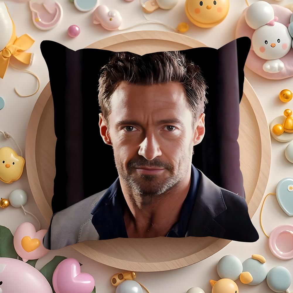 Custom H-Hugh Jackman Cushion Cover Home & Car Multi-Scene Pillow Cover - Reversible, Soft & Durable for Daily Use
