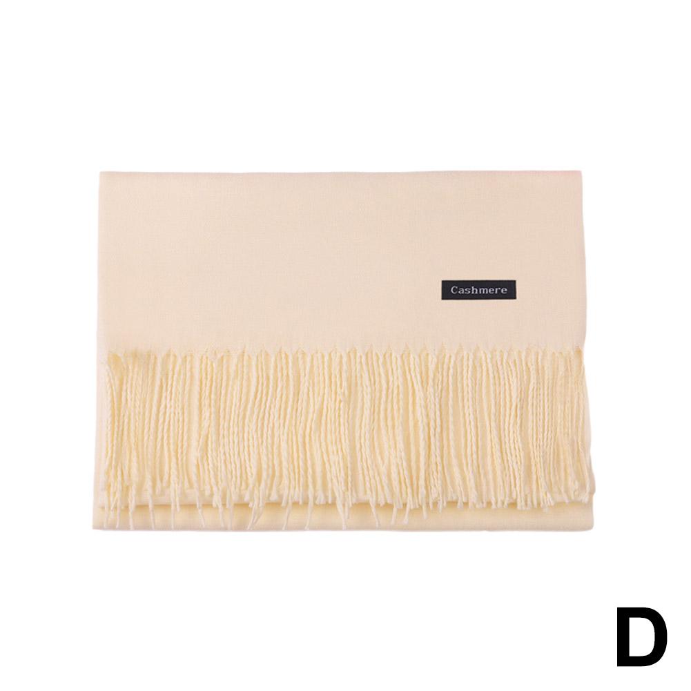 

Multi-purpose Imitation Cashmere Scarf Brushed Solid Color Thickened Scarf long Scarf Winter Cashmere Tassel Shawl Shoulder Girl