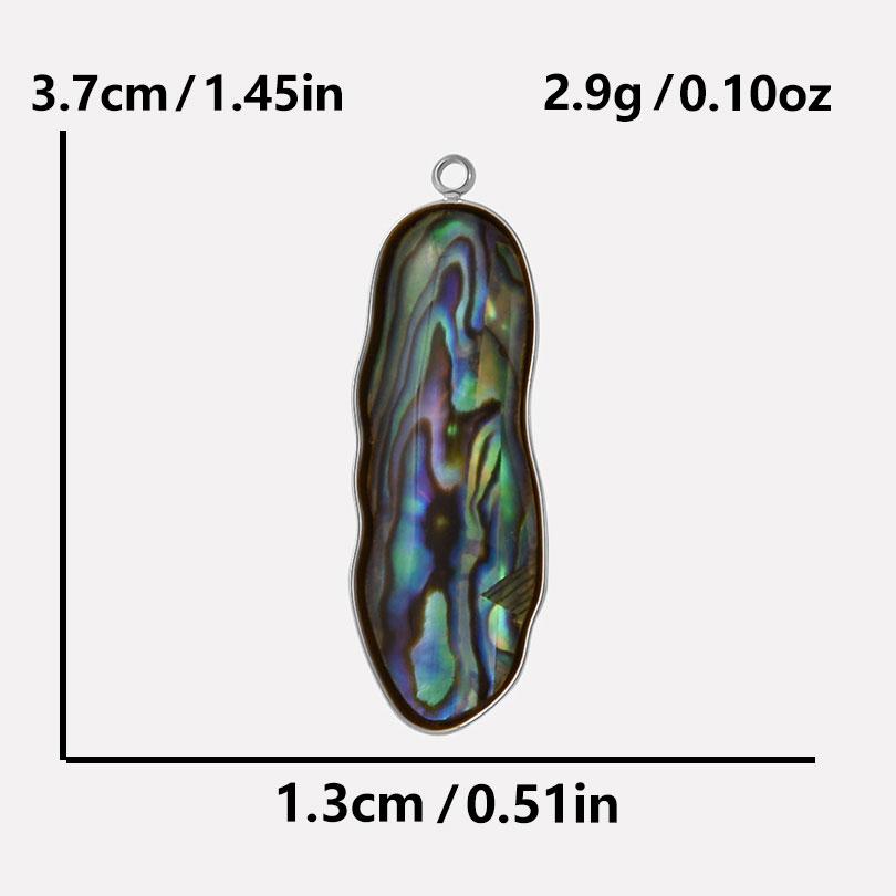 6pcs Real Natural Abalone Shell Geometric Charm Stainless Steel Charms For Jewelry Making Supplies Ocean Pendants DIY Materials
