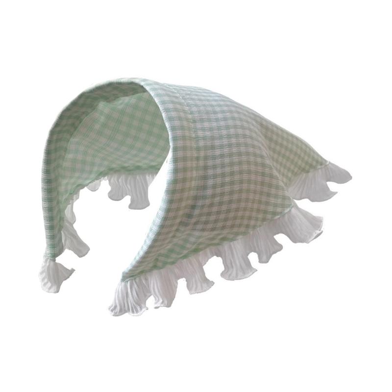 Comfortable Breathable Fabric Lace Bandana Headscarf for Women French Integrated Headwrap Pastoral Hair Decoration