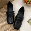 Fashion New Fashion Leather Square Toe Women's Shoes 2025 Mary Janes High Quality Soft Flat Shoes Comfortable Versatile Lady Shoes