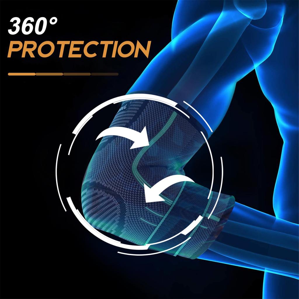 Elbow Brace for Tendonitis Tennis Elbow Support Adjustable Compression Sleeve for Men Women Weightlifting Gym