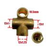 Copper 3 Way T Piece Brake Pipe Connector AN3 M10X1.25 M12X1 M12X1.25 Union Fittings Straight Brass Connector Car Accessories