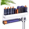 Hair Dryer Holder Wall Mount Hair Tool Organizer, Stainless Steel Hair Dryer Straightener Holder, Bathroom Blow Dryer Holder, Adhesive Curling Iron