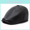 Chic And Practical Winter Cap For Middle-aged Dads Made From Soft Pu Leather