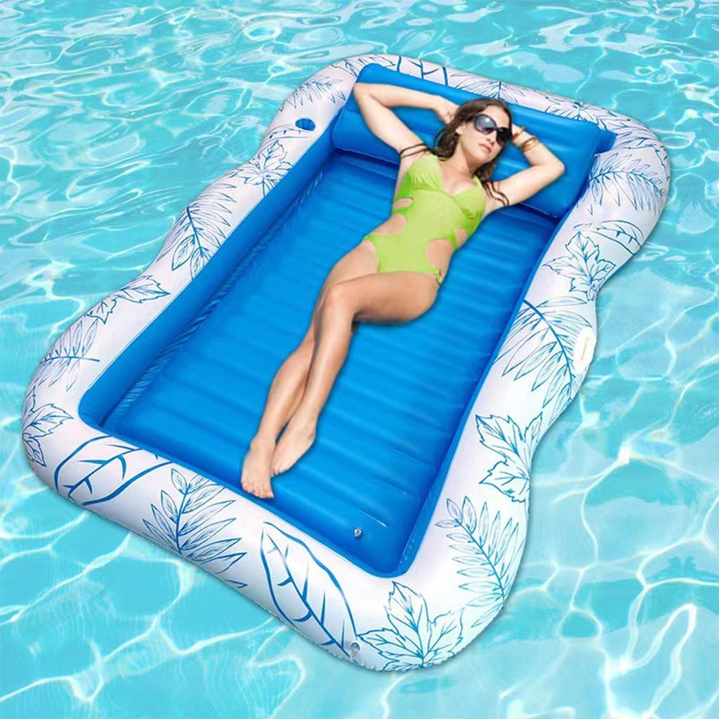 Adult Pool Floats Inflating Water Lounger Mat Soft Lounger  Water Floating Pad Swimming Floating Bed Lounger Beach Air Mattress