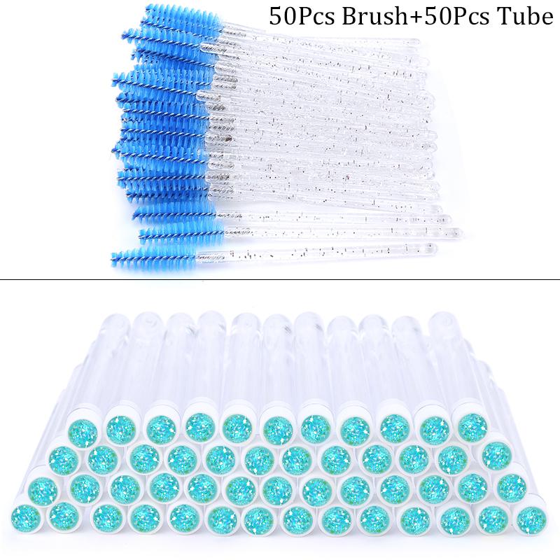 100 Stück Diamant Augenbrauenbürstenröhrchen Leer Wiederverwendbar Wimpern Mascara Stäbchen Hülle Austauschbare Kristall Wimpernbürste Staubdicht Make-up Werkzeug