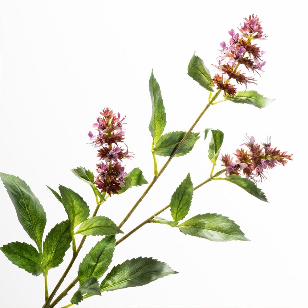 3 Head Artificial Pogostemon Stem Spike Flower Simulation Pogostemon Silk Faux Flower  Table Decor