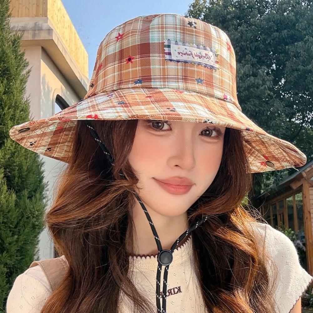 Sun-protective Sun Hat Big Brim Bucket Hat Trendy Fisherman's Hat  for Women