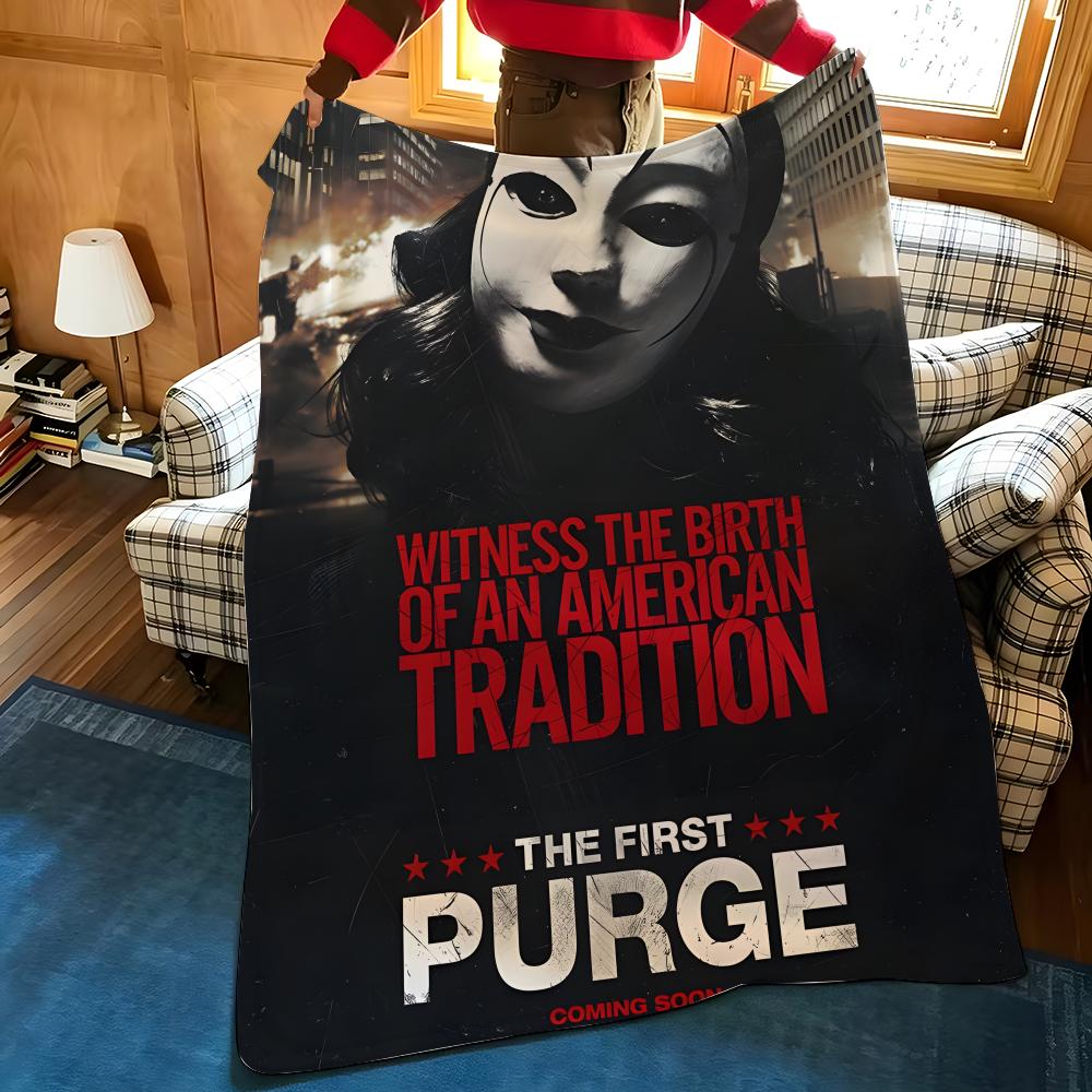 Movie T-The P-Purge Throw Flannel Cozy Print Blanket, Portable, Durable Machine Washable Cute Cool