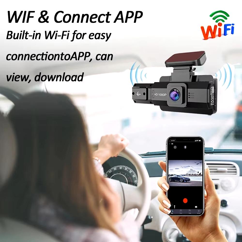 2025 New 2K 1440P 3Inch Dash Cam For Cars Inside Video Recorder Car WIFI Camera for Vehicle Night Vision Car DVR Black Box Car Assecories