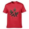Unisexs Cotton Tshirt With Vintage Engraved Maple Leaf Print Casual Crew Neck Short Sleeve Tees For Daily Wear