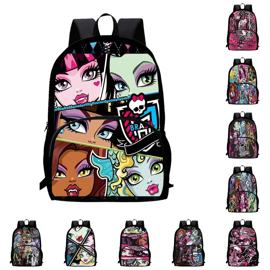 Capacity Children Large Backpack With Monster High Print Design For Daily School