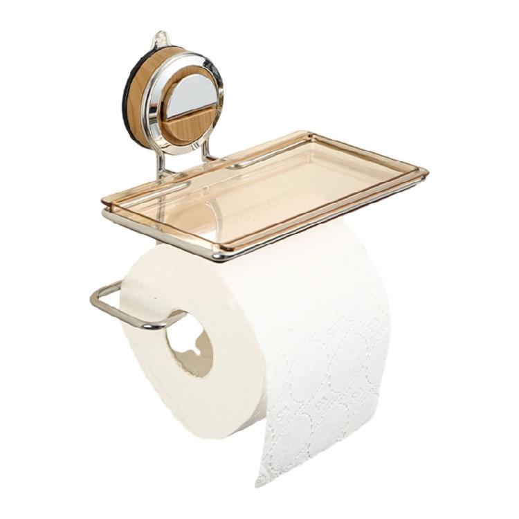 Bathroom Shelf Adhesive Wall Mount Space Efficient Storage Organizer for Towels Toiletries Toilet Paper Holder