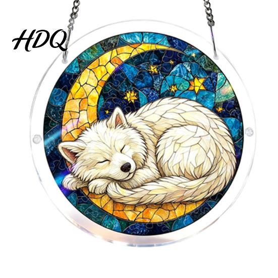 Irregular Puzzle Pieces Stained Glass Style Suncatcher DIY Acrylic Jigsaw for Stress K