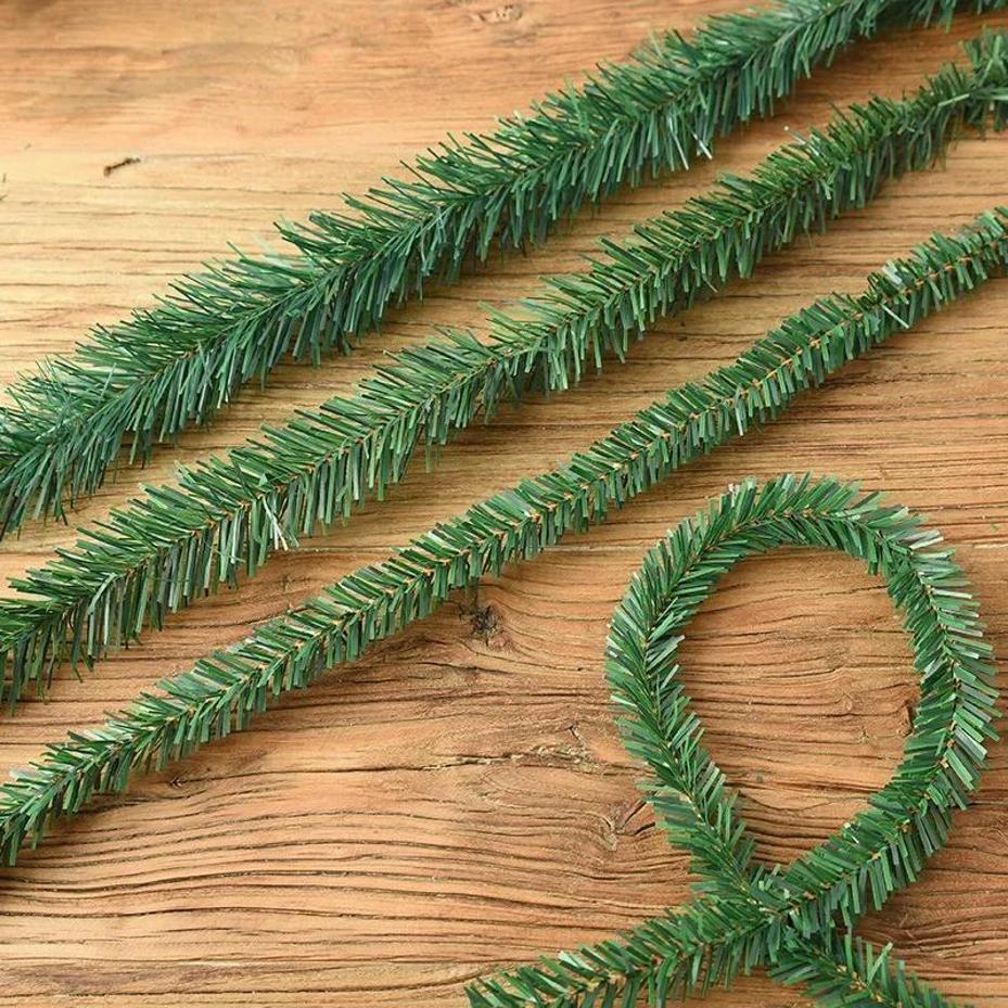 1 Pcs 5.5M Christmas Decoration Garland Christmas Tree Ornaments Green Cane Party Supplies Home Decor