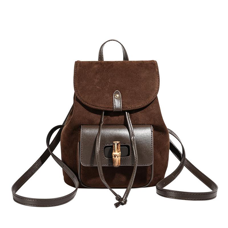 Ny retro ryggsäck moderiktig mångsidig mockaryggsäck nisch college-stil pendlingsskolväska