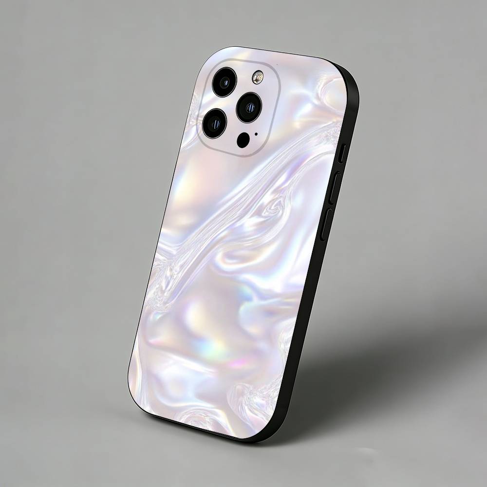 Holographic Bubble Y2K Style Slim Back Phone Case for iPhone 17 Air 16 Pro Max 16e 15 Plus 14 13 Mini 12 11 Protective Cover