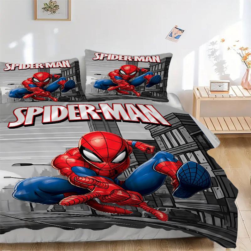 

3pcs Spider-Man Printed Bedding Set,(Includes 1 Duvet Cover And 2 Pillowcases, Quilt Not Included) yy250814102 135x200cm