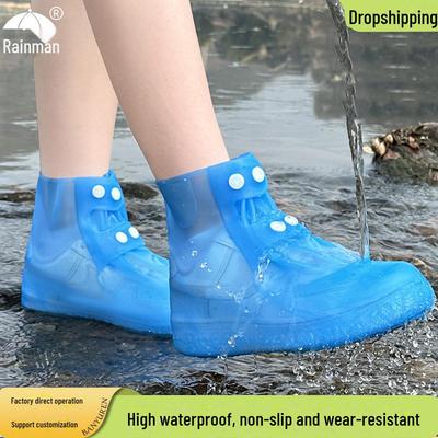 Stivali da Pioggia Unisex Impermeabili Antiscivolo in Silicone - Copriscarpe Durevoli, Ispessiti a Tubo Medio e Alto