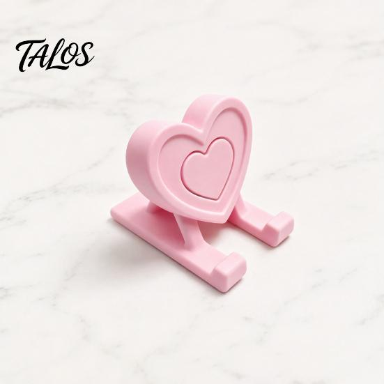 Ergonomic Phone Stand 3D Printed Heart Holder, Love Shape Mobile Stand, Cell Tablet Desk Mount, Valentine's Day Gift Holder