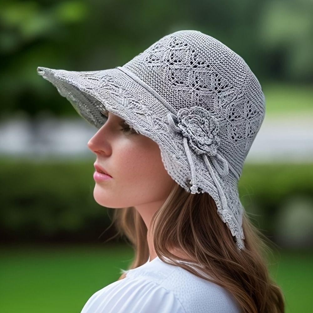 Breathable Women Sunscreen Hats Bowknot Large Brimmed Bucket Hats Summer Beach Hats  Girls