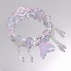 Handgefertigtes Perlenarmband für Damen Elegantes Schmetterlings-Quasten-Anhänger-Accessoire für Geburtstagsgeschenk