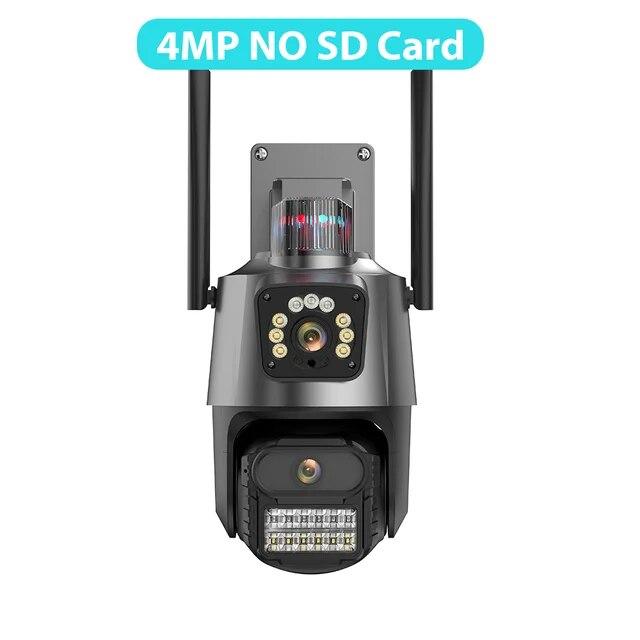 LS VISION Cámara PTZ Exterior UE 9MP 4K HD Zoom Híbrido 8X Tres Lentes Doble Pantalla Cámara IP Wifi 4MP Alarma Luz Policial Vigilancia CCTV ICSee