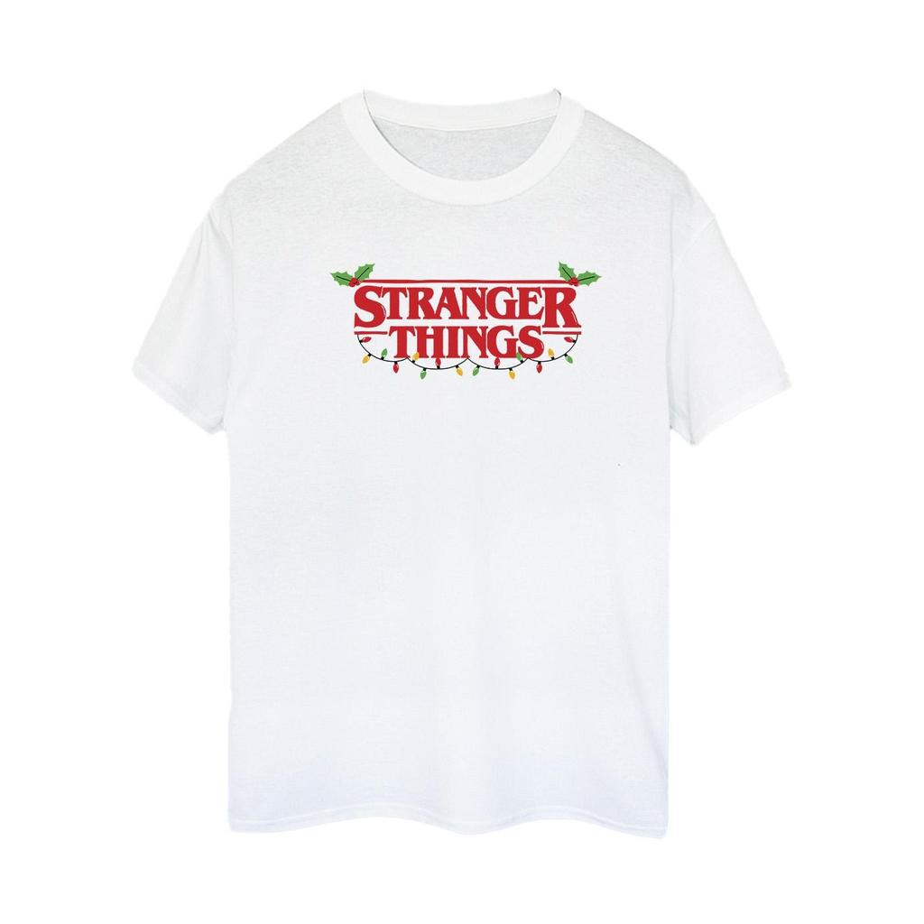 Netflix Womens/Ladies Stranger Things Christmas Lights Cotton Boyfriend T-Shirt