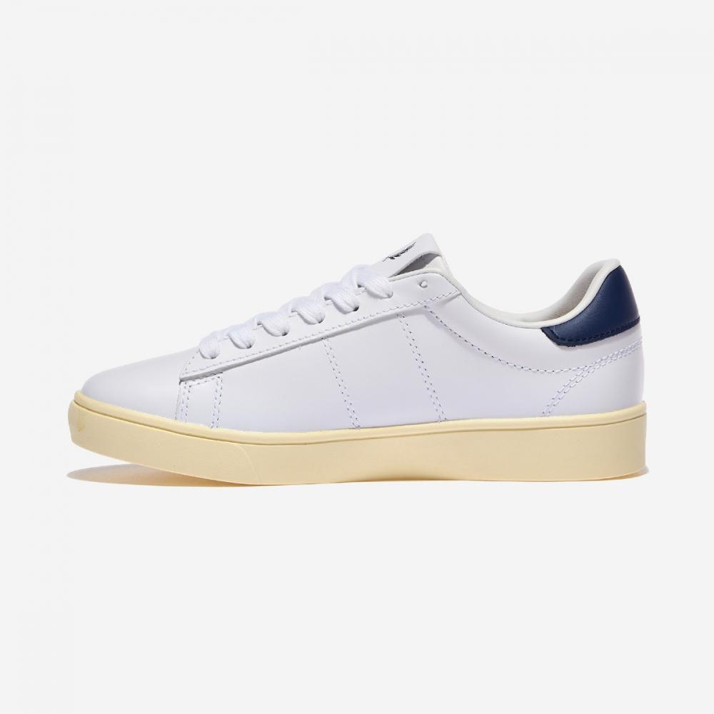 Fred Perry Spencer Leather B4334 Snow Wht French Navy  V59 