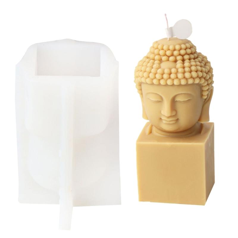 Avalokitesvara Buddhas Head Epoxy Gypsum Mould Home Decors for DIY Candle Making