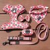 OKEYPETS Custom Luxury Fashion Puppy Leash Collar Adjustable Reflective Pet Poop Bag Bandana Reversible Breathable Neoprene Dog