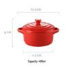 Ceramic Double-Ear Baking Bowl with Lid (400-600ml) - Anti-Scald Soup, Egg, Pudding, Stew Pot
