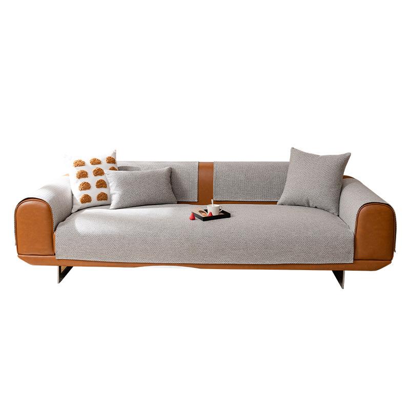 Solid Color New Cotton And Linen Sofa Cushion, Simple And High-End Sofa Cover, Universal Non-Slip Backrest Cover Cloth Towel For All Seasons