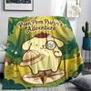 1PC Pompompurin Print Flannel Blanket, High quality All Seasons, Home Decor, Warmth and Comfort, Perfect for Christmas Gifts